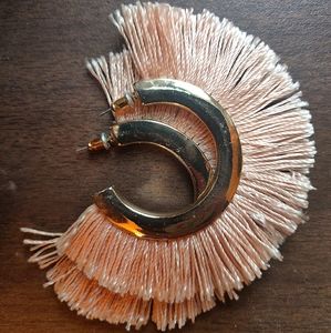 Soft pink semi-hoops